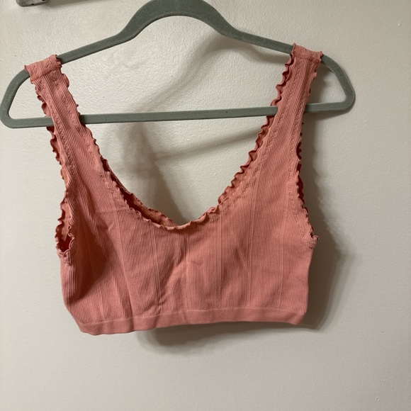 Colsie Ribbed Blush Pink Crop Bra Top - Picture 2 of 3